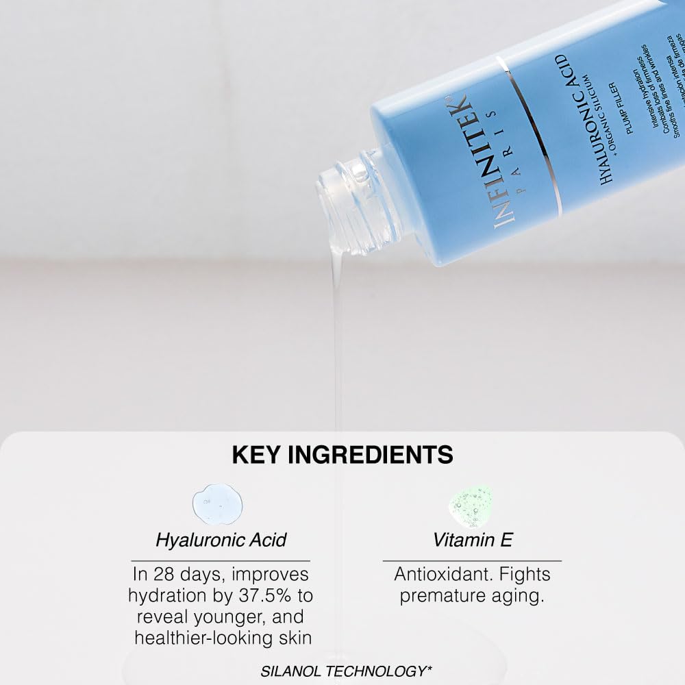 Infinitek Paris bottle on bedside table suggesting nighttime routine use