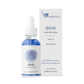 InfiniWell Duo front packaging showing bottle and label benefits