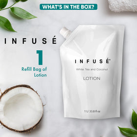 INFUSÉ dispensed in bathroom setting creating upscale guest experience