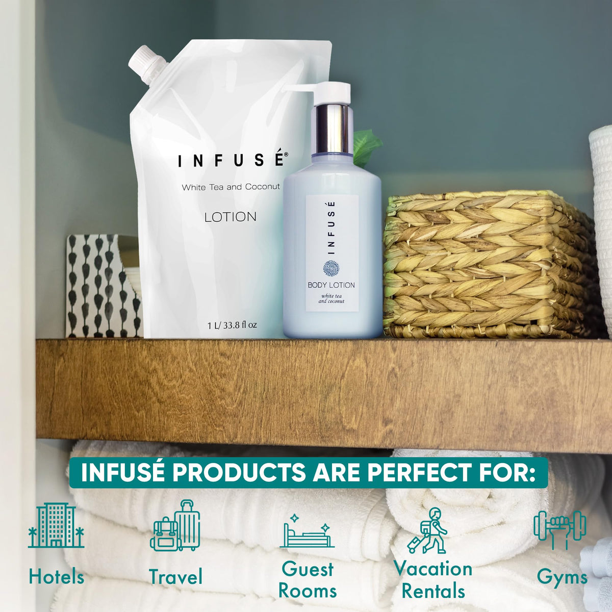 INFUSÉ lotion texture close-up highlighting smooth, non-greasy finish