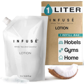 INFUSÉ front packaging 1L refill bag showing branding and capacity benefit