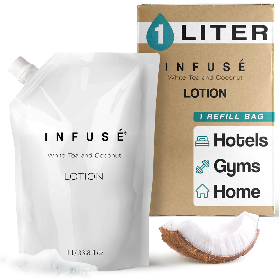 INFUSÉ front packaging 1L refill bag showing branding and capacity benefit