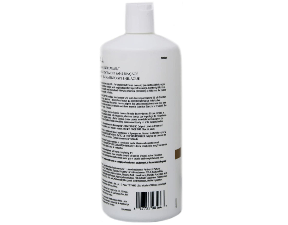 INFUSIUM 23 label closeup showing ingredients and professional formulation benefit