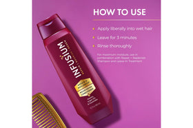 Infusium bottles in hands to show 13.5 oz size and travel-ready benefit