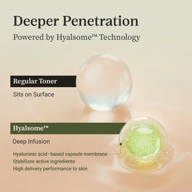 INFUZEN watery toner texture on hand showing lightweight hydration