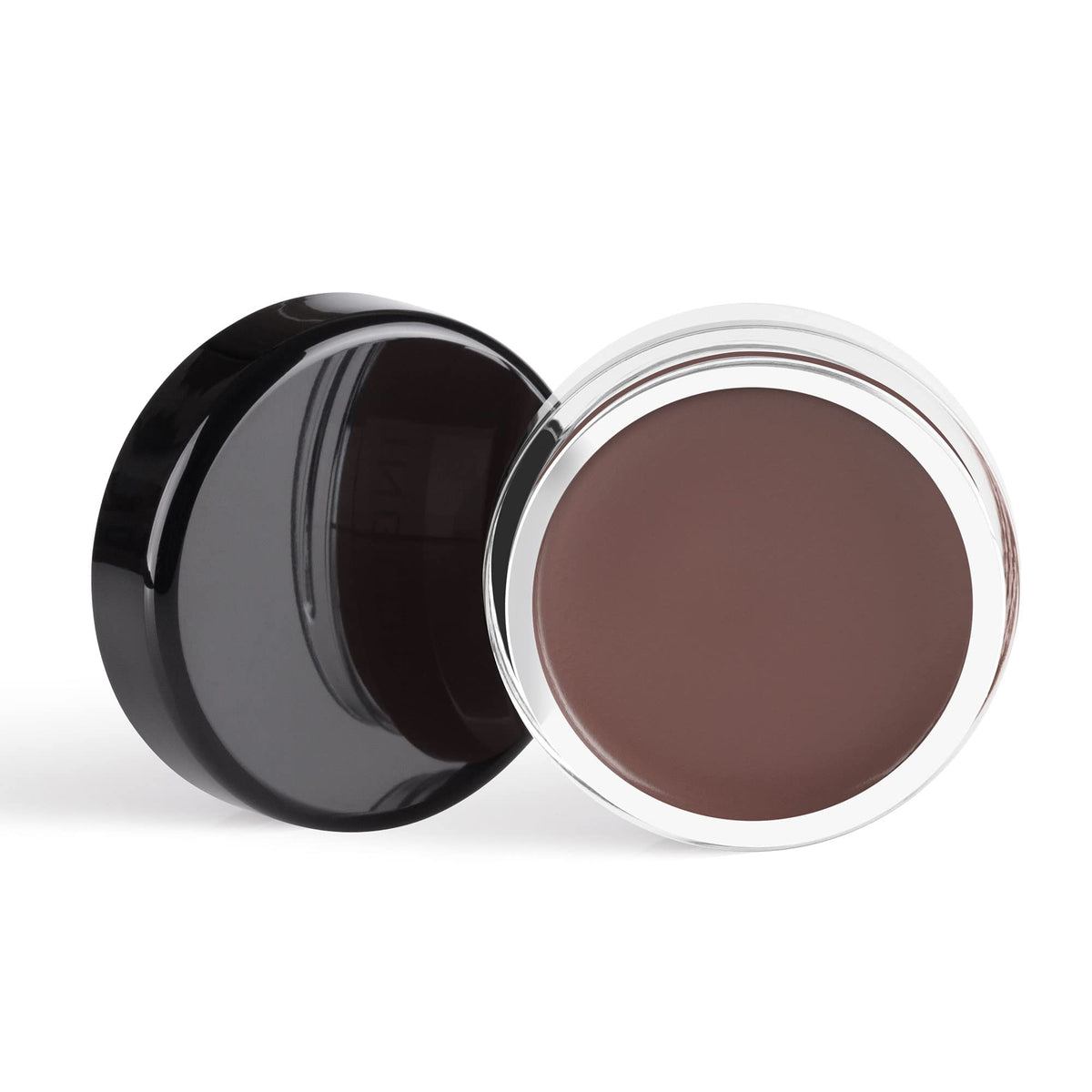 Inglot AMC gel worn on eye closeup illustrating long-lasting matte black definition