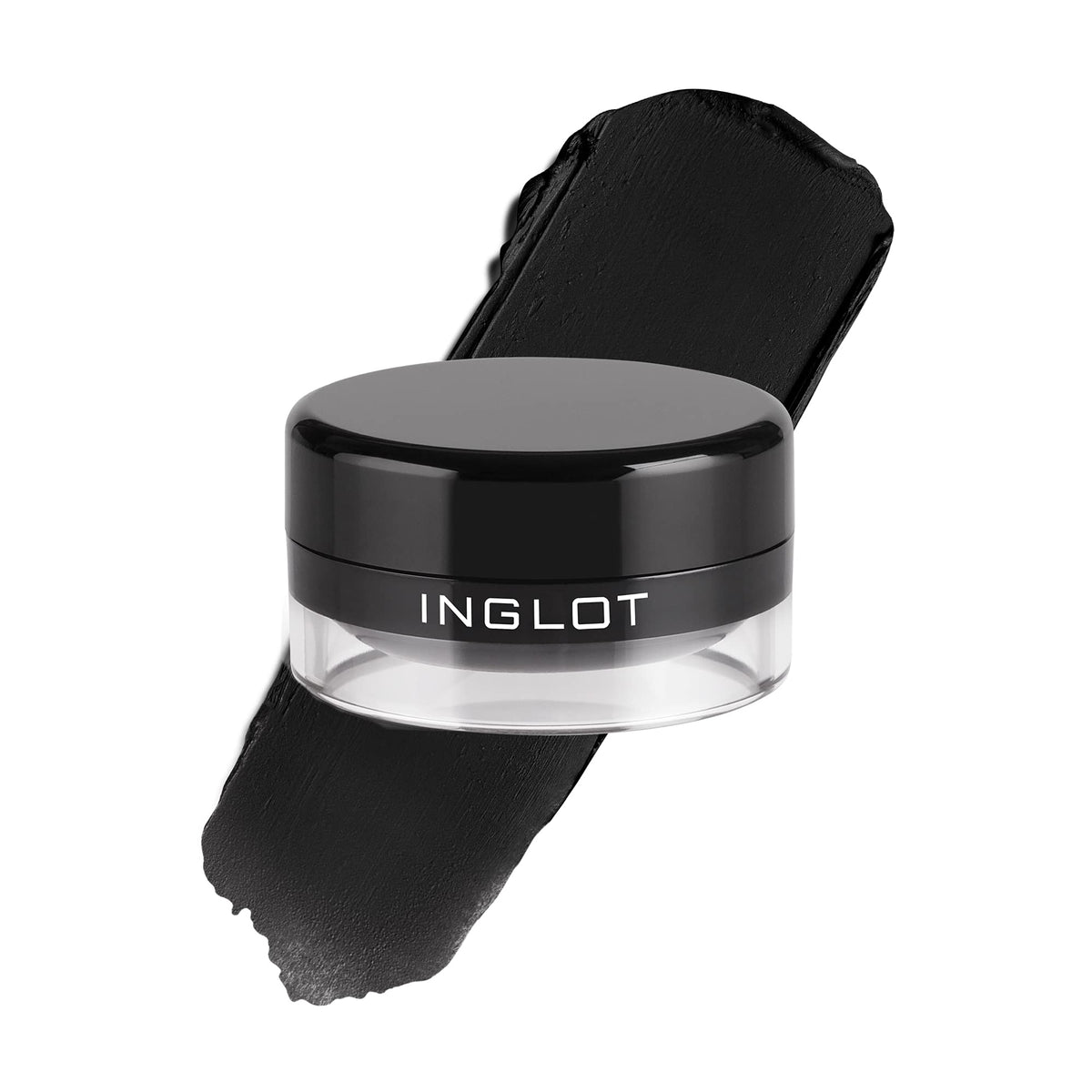Inglot AMC gel eyeliner front pot showing compact design and travel convenience