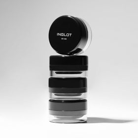 Inglot AMC gel eyeliner 77 tucked inside a travel makeup bag for portability