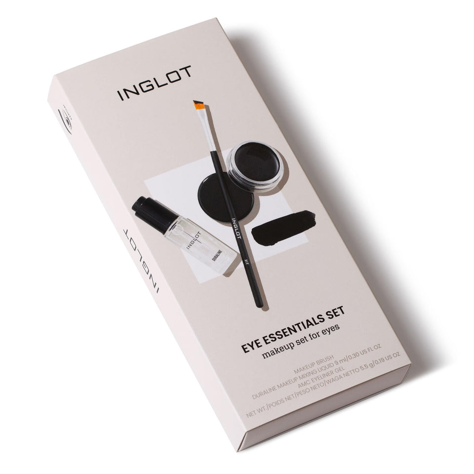 Inglot set front packaging showing products and professional presentation benefit