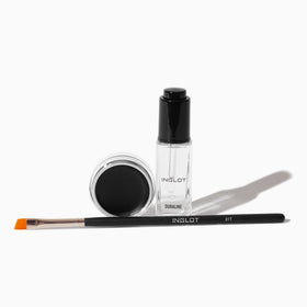Inglot set in use lifestyle application showing durable eye makeup performance
