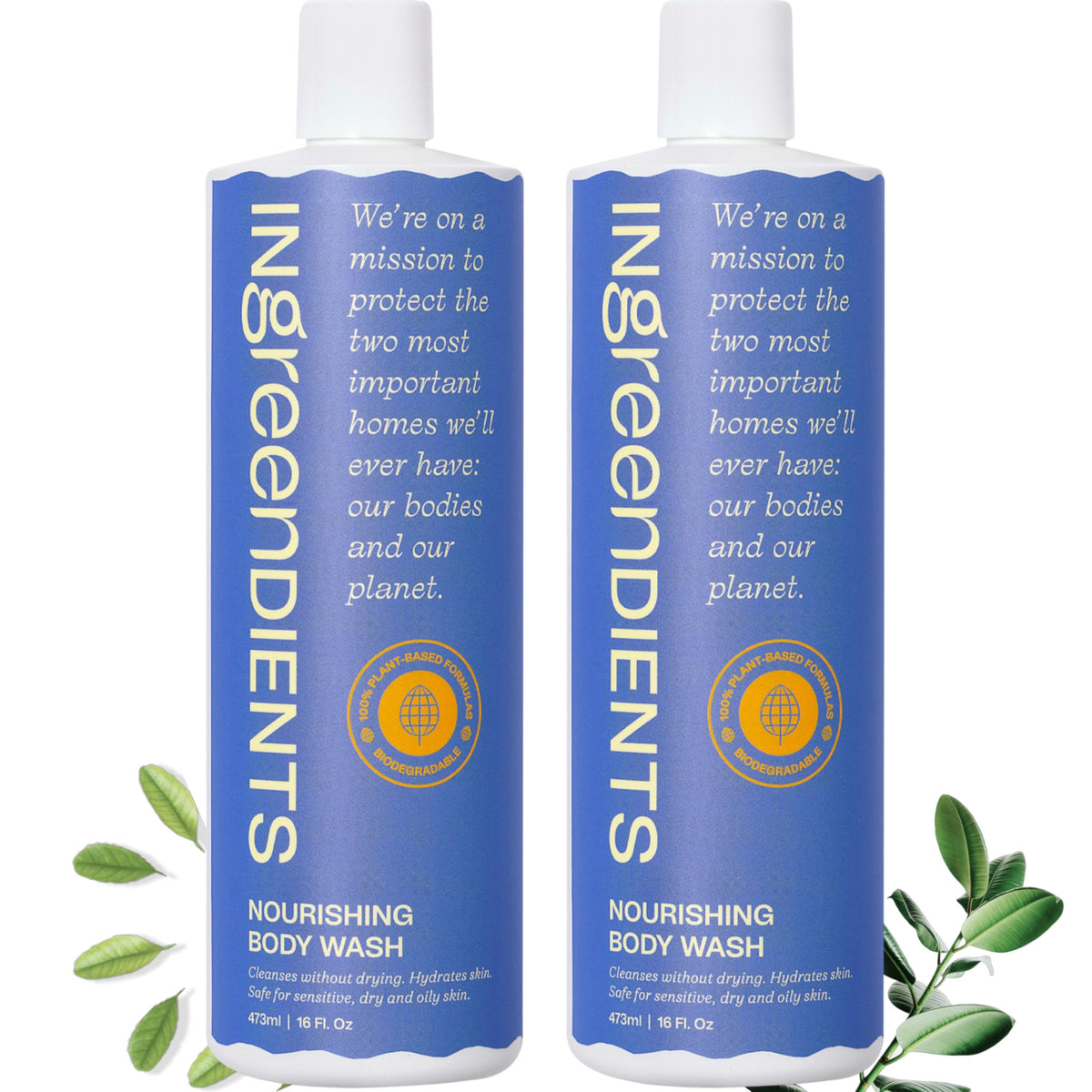 Ingreendients front packaging showing dual 16 fl oz bottles and label benefits