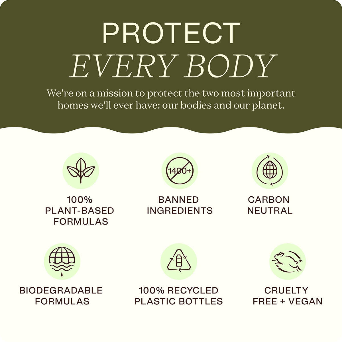 Ingreendients recycled plastic bottle label emphasizing sustainability