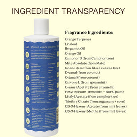 Ingreendients bottle held in hand to show actual 16 fl oz scale