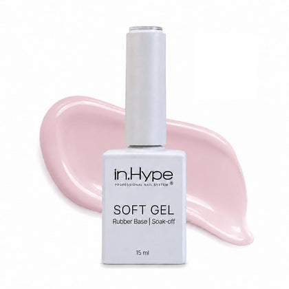 IN.HYPE bottle front showing Almond rubber base, professional finish and branding