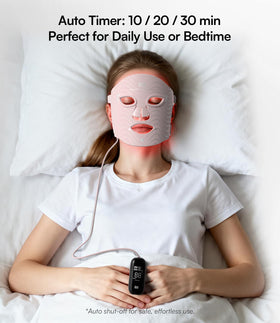 INIA mask on bathroom counter in lifestyle scene showing routine integration