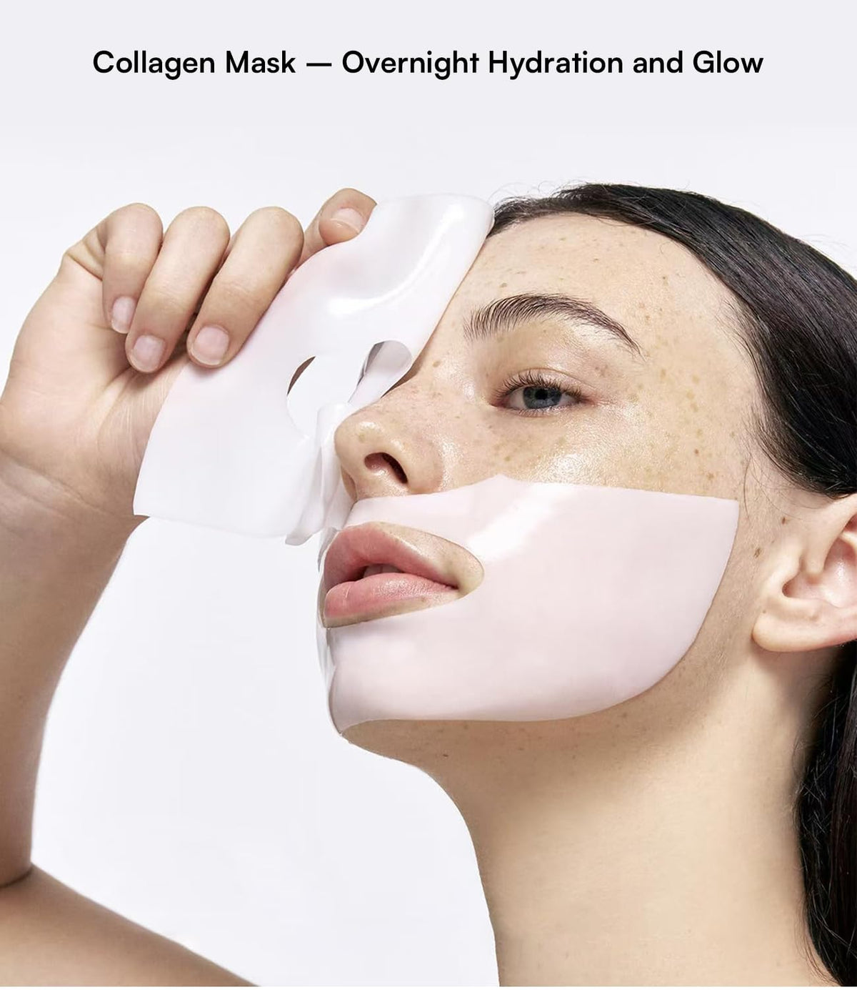INIA close-up hydrogel mask texture highlighting intensive hydration