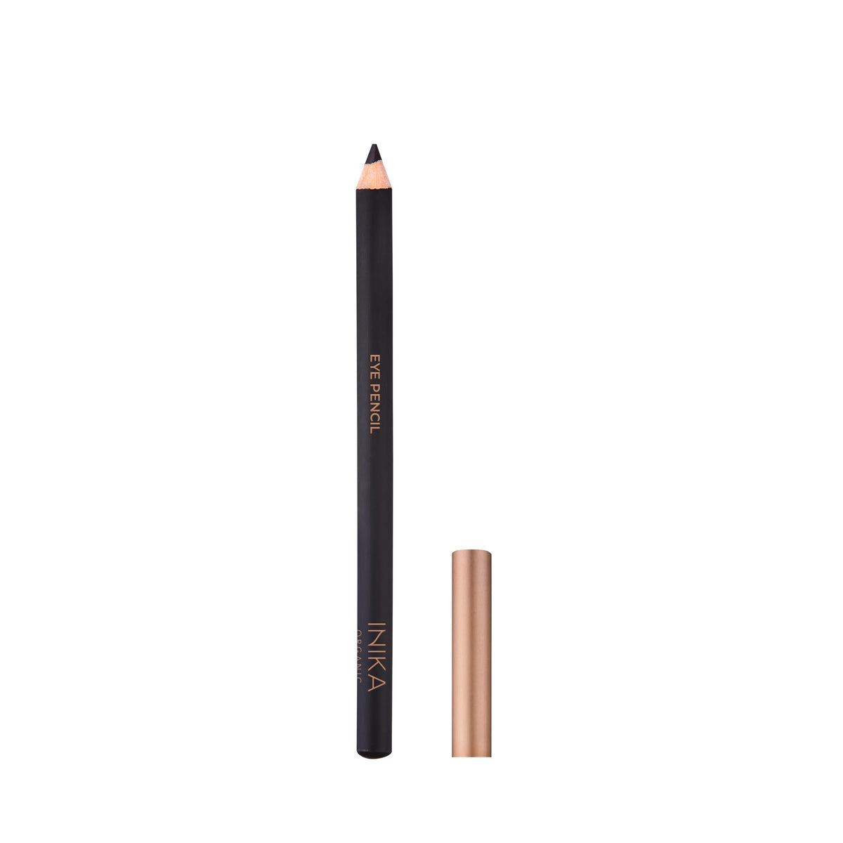 INIKA eye pencil front packaging showing brand and deep black shade benefit