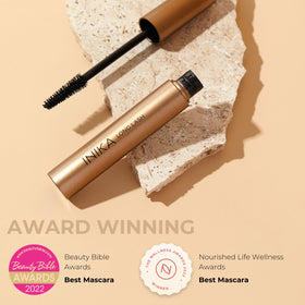 INIKA long lash closed tube with sustainable packaging highlighting eco-friendly choice benefit