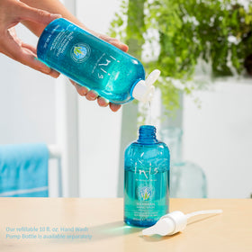 Inis lather texture on hands demonstrating gentle cleansing and softening