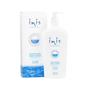 Inis the Energy of the Sea front pump bottle showing label and size for easy identification