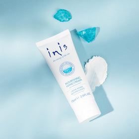 Inis tube on bathroom vanity showing everyday hand care convenience