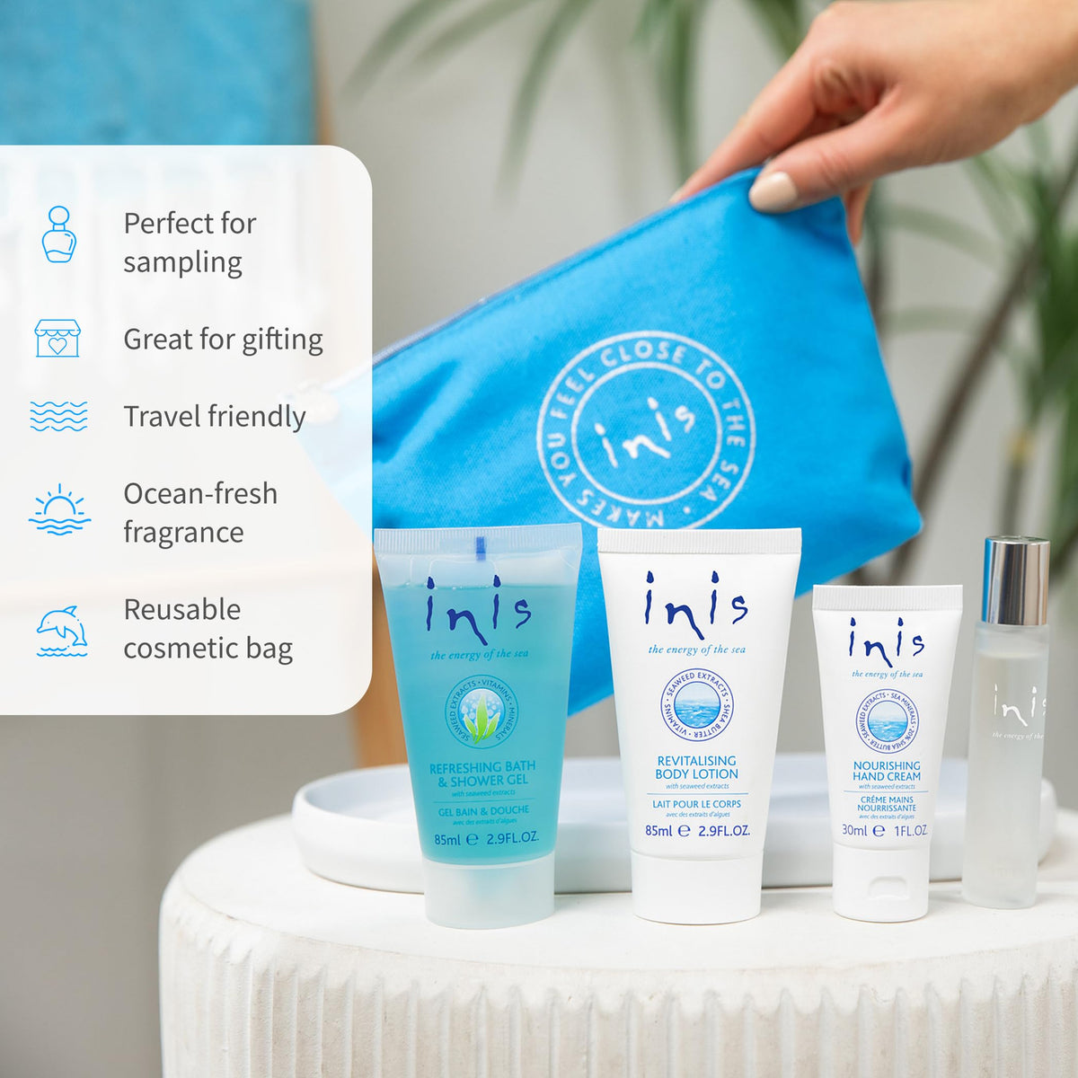 Inis the Energy of the Sea hand cream tube detail highlighting nourishing touch