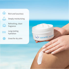 Inis applied to forearm demonstrating smooth spreadability and instant softness