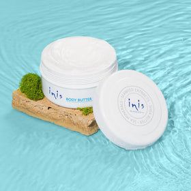 Inis open jar of whipped cream showing creamy texture and restorative hydration