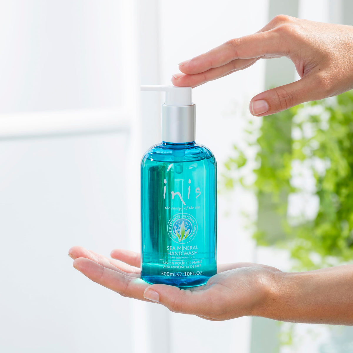 Inis the Energy of the Sea lather on hand showing gentle cleansing action