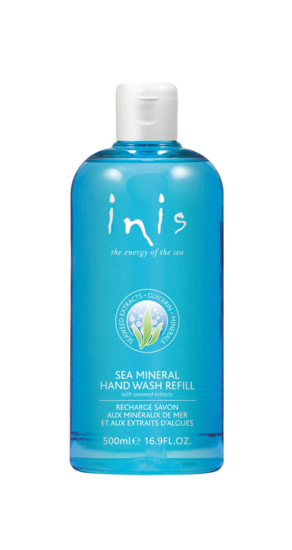 Inis front packaging refill bottle showing size and ocean-fresh benefit