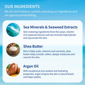 Inis seaweed and shea butter flatlay showing nourishing botanical benefit