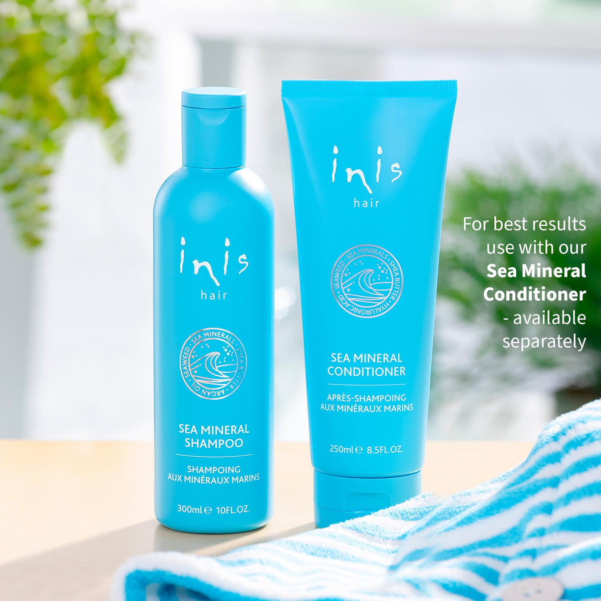 Inis shampoo in shower setting illustrating refreshing clean scent