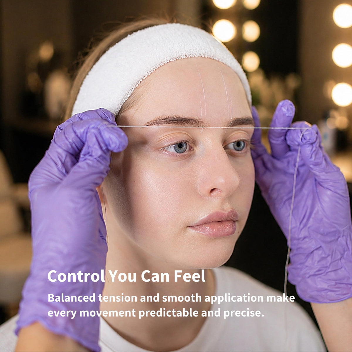 Ink Permanent close-up of thread texture revealing thin, precise fibers for crisp skin lines