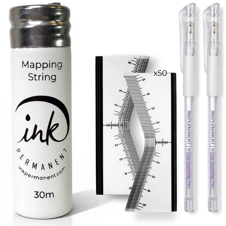 Ink Permanent front packaging showing full brow mapping kit for organized use
