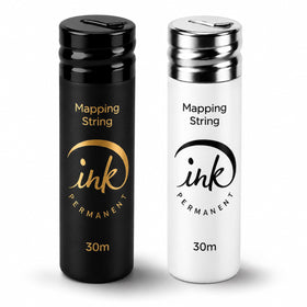 Ink Permanent glass bottle packaging showing neat dispenser and built-in cutter benefit