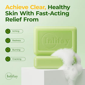 Inlifay soap in hand showing realistic size and travel-friendly benefit