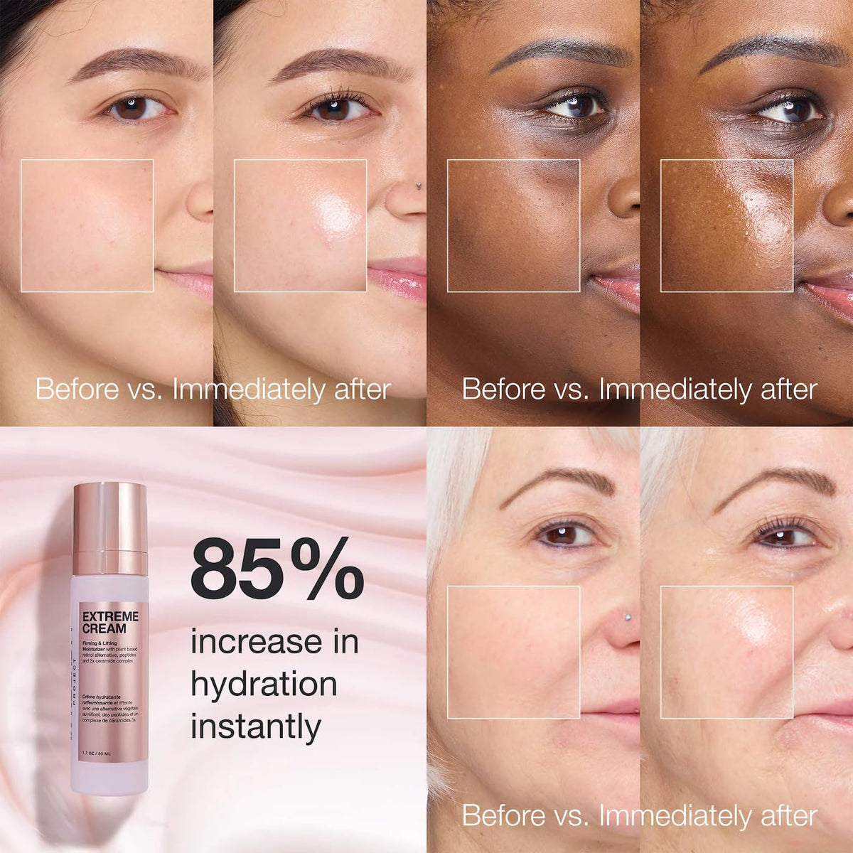 Innbeauty Project cream applied on hand demonstrating spreadability and instant plumping