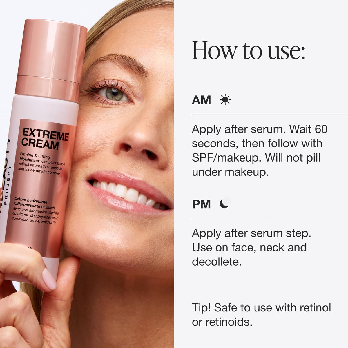 Innbeauty Project ingredient shot with peptides and ceramides visuals benefit: targets lift and hydration
