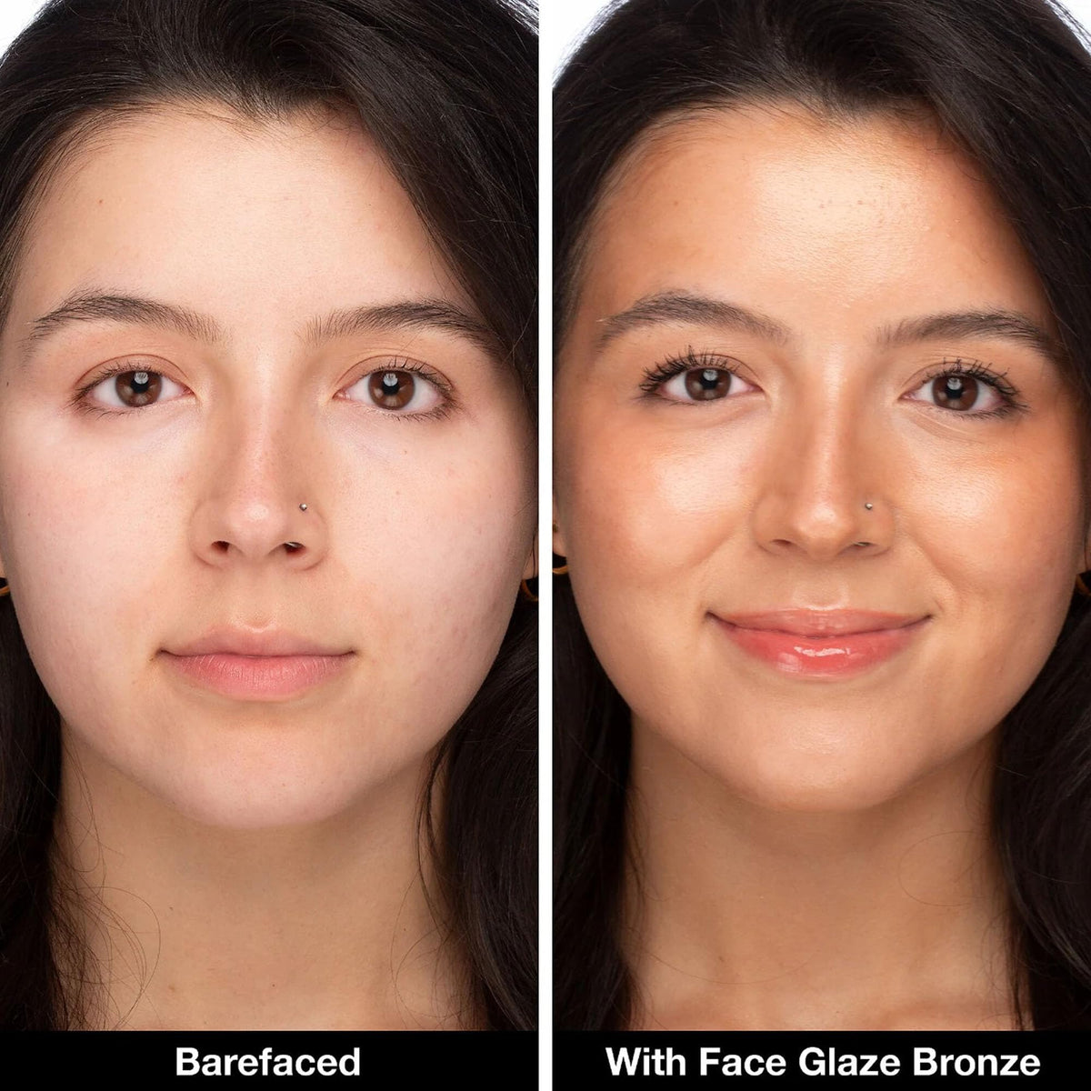Innbeauty Project application on skin with finger blending showing natural bronze effect