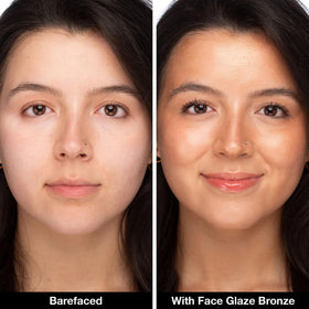 Innbeauty Project application on skin with finger blending showing natural bronze effect