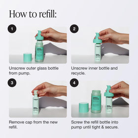 Innbeauty Project refill next to hand illustrating 1 fl oz size