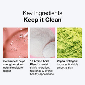 Innbeauty Project close-up label highlighting ceramides and amino acids benefits