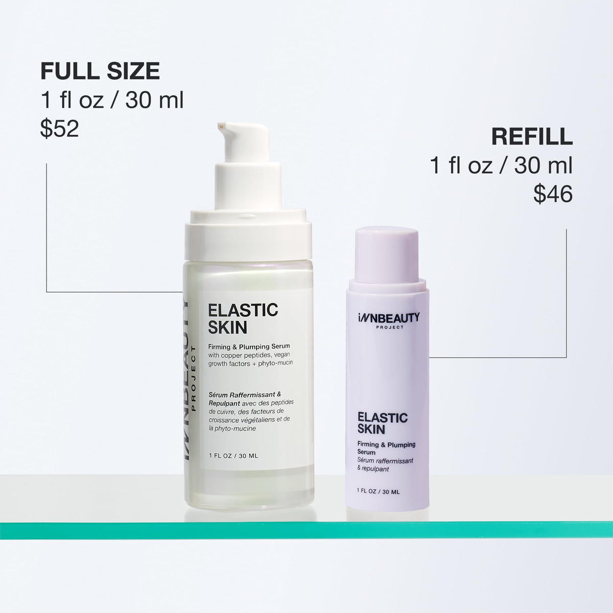 Innbeauty Project refill close-up in reusable bottle slot demonstrating easy replacement