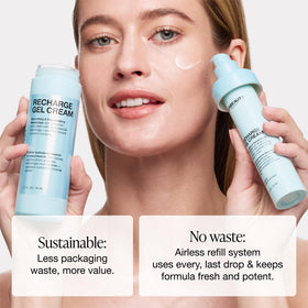 Innbeauty Project refill poured into reusable bottle demonstrating compatibility