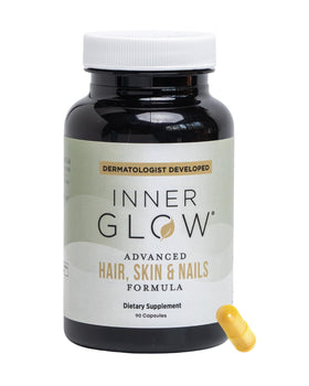 Inner Glow front bottle showing branding and supplement benefit