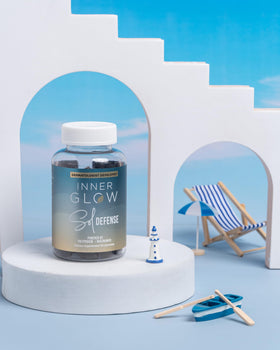 Inner Glow gummies in hand demonstrating compact size and portability benefit