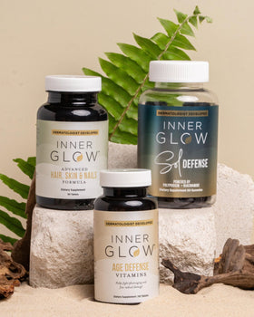 Inner Glow certification seals showing third-party testing and quality benefit