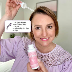 Innerbloom applied to thinning scalp demonstrating targeted coverage