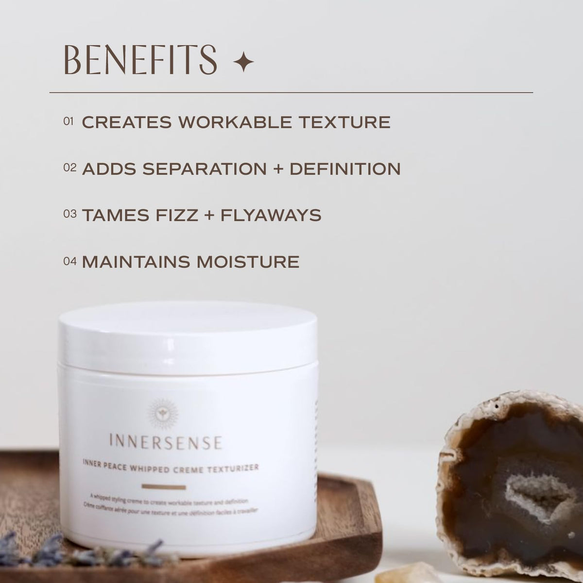 INNERSENSE applied to curly hair demonstrating defined, frizz-reduced results