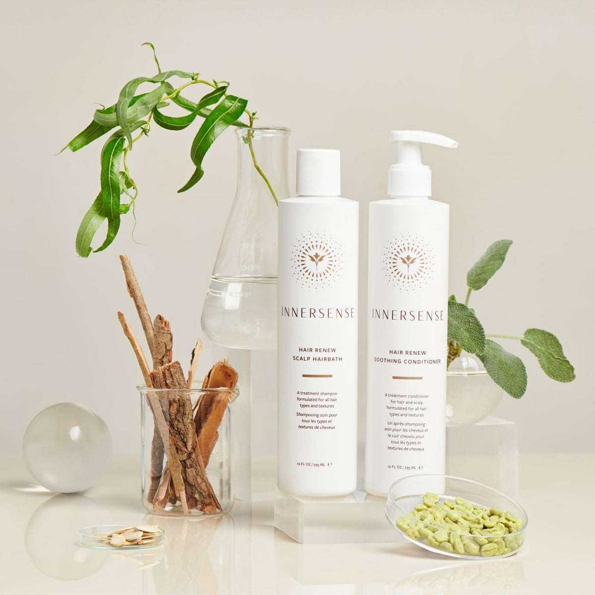 INNERSENSE willowbark close-up ingredient highlighting soothing scalp support